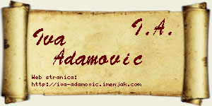 Iva Adamović vizit kartica